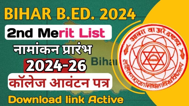 LMNU B ED 2nd Merit List 2024