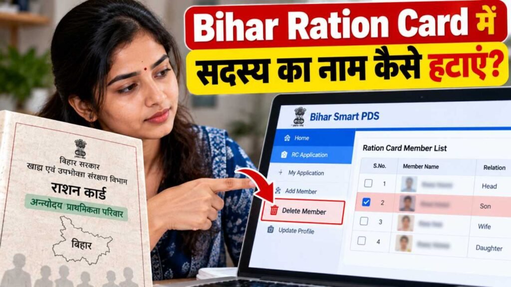 Bihar Ration Card में सदस्य का नाम कैसे हटाएं 2026? Online Delete Member Process