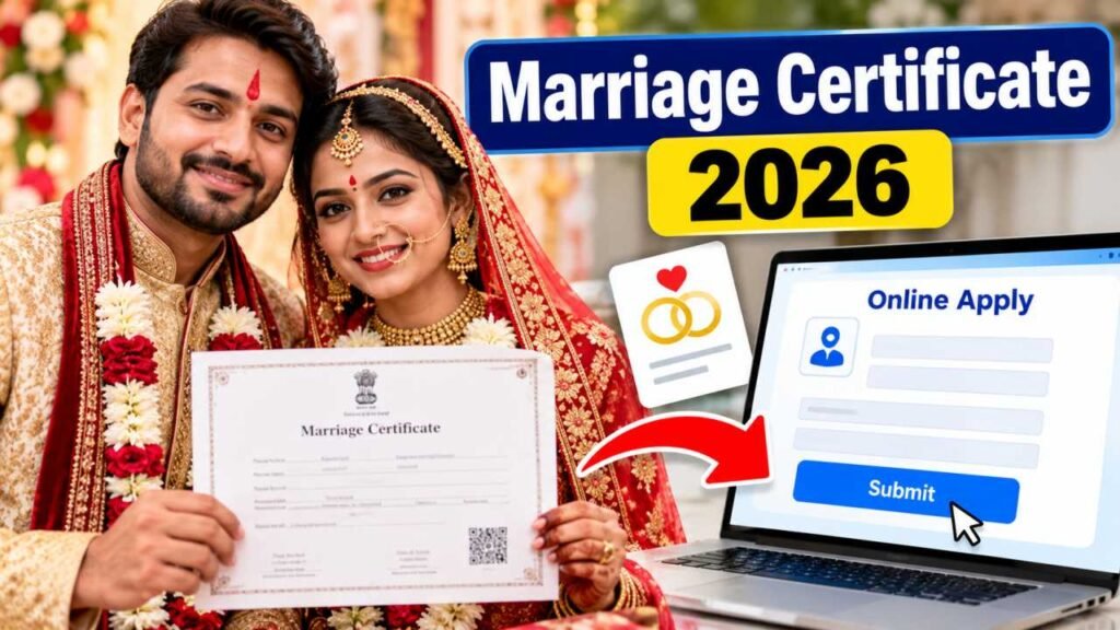 Marriage Certificate Online Apply 2026: मैरिज सर्टिफिकेट कैसे बनाएं, जरूरी दस्तावेज और आवेदन प्रक्रिया