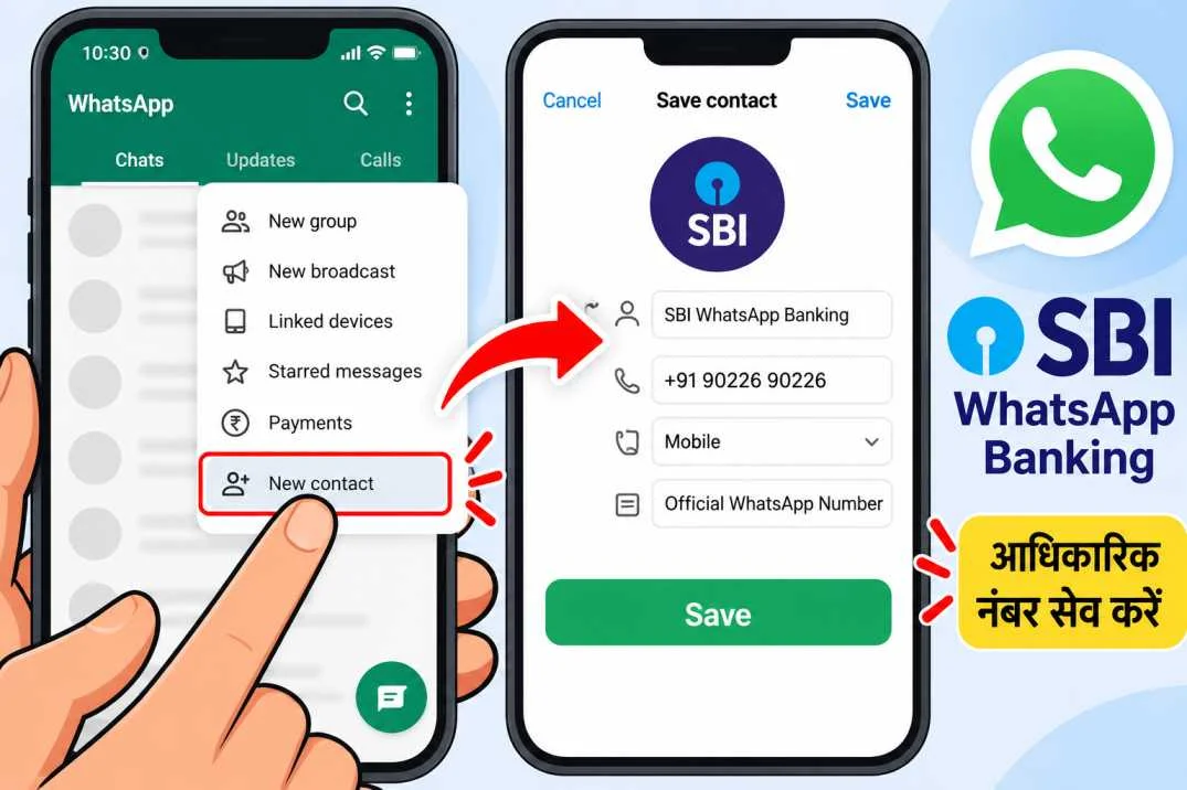 SBI की WhatsApp चैट खोलें।