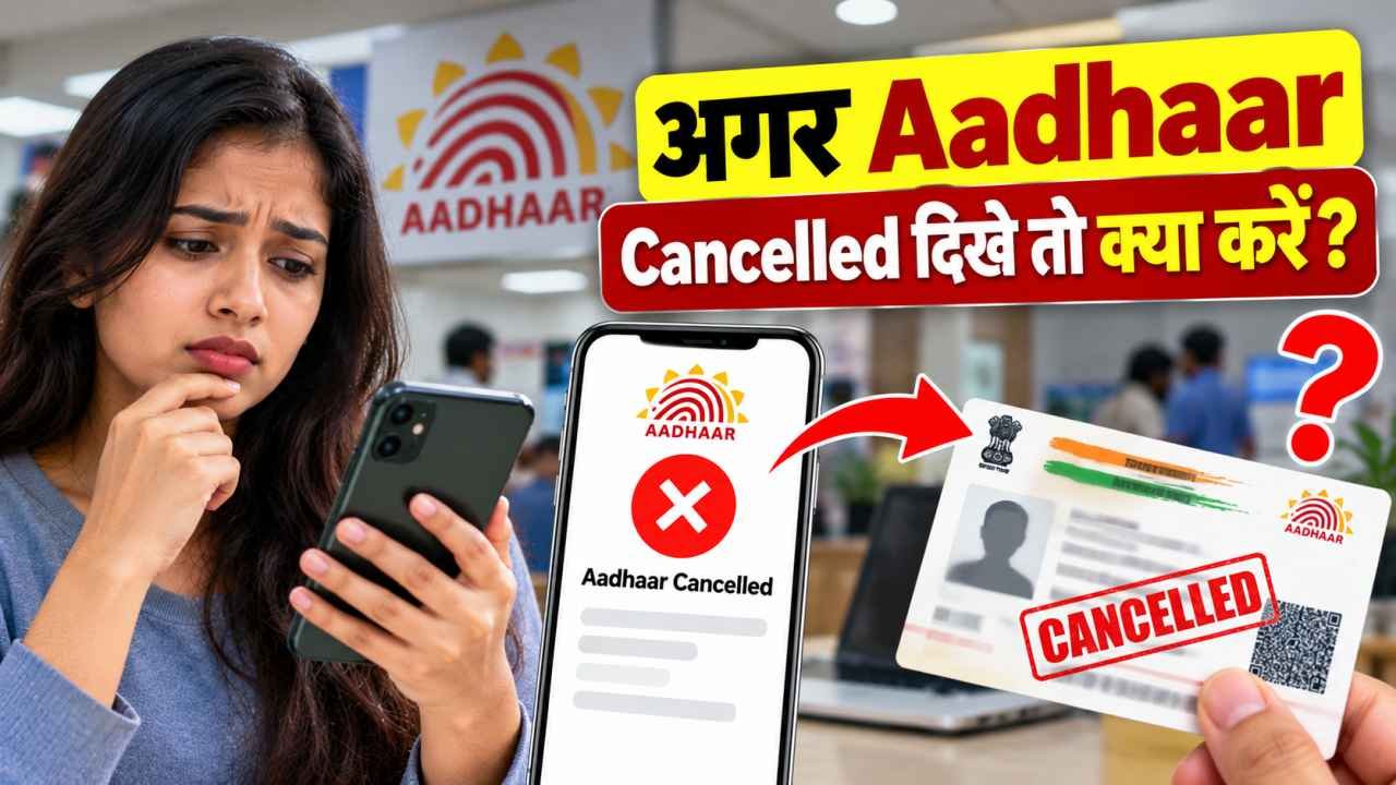 अगर Aadhaar Cancelled दिखे तो क्या करें